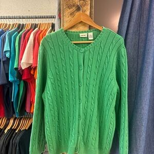 Vintage Cherokee women’s green Cable Knit Sweater